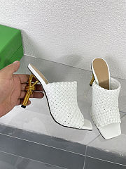 Fortok Bottega Veneta Knot Mule White 9cm - 2