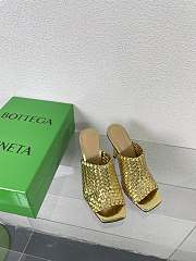 Fortok Bottega Veneta Knot Mule Metallic Gold 9cm - 1