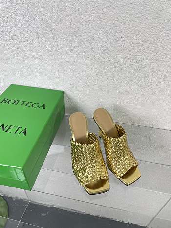 Fortok Bottega Veneta Knot Mule Metallic Gold 9cm