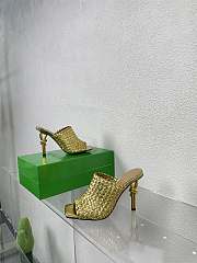 Fortok Bottega Veneta Knot Mule Metallic Gold 9cm - 5