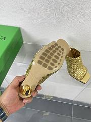 Fortok Bottega Veneta Knot Mule Metallic Gold 9cm - 3