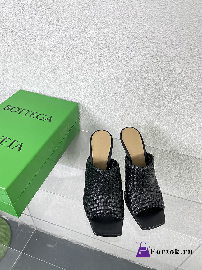Fortok Bottega Veneta Knot Mule Black 9cm - 1