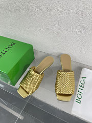 Fortok Bottega Veneta Knot Mule Metallic Gold 4.5cm - 5
