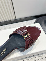 Fortok Saint Laurent Babylone Mules Smooth Leather Burgundy Flats - 5