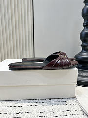 Fortok Saint Laurent Babylone Mules Smooth Leather Burgundy Flats - 3