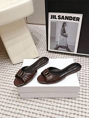Fortok Saint Laurent Babylone Mules Smooth Leather Dark Brown Flats - 4