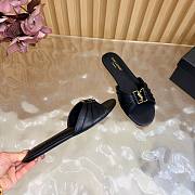 Fortok Saint Laurent Babylone Mules Smooth Leather Black Flats - 4