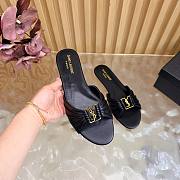 Fortok Saint Laurent Babylone Mules Smooth Leather Black Flats - 2