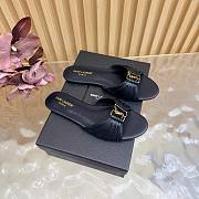 Fortok Saint Laurent Babylone Mules Smooth Leather Black Flats - 1