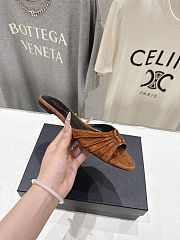 Fortok Saint Laurent Babylone Mules Suede Brown Flats - 6