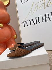Fortok Saint Laurent Babylone Mules Suede Dark Brown Flats - 6