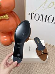 Fortok Saint Laurent Babylone Mules Suede Dark Brown Flats - 5