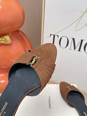 Fortok Saint Laurent Babylone Mules Suede Dark Brown Flats - 4