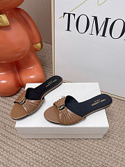 Fortok Saint Laurent Babylone Mules Smooth Leather Brown Flats - 2