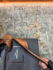 Fortok Saint Laurent Babylone Mules Satin Brown Flats - 4