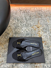 Fortok Saint Laurent Babylone Mules Satin Black Flats - 2