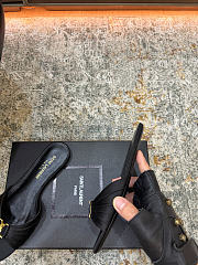 Fortok Saint Laurent Babylone Mules Satin Black Flats - 3