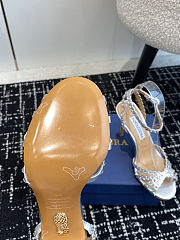 Fortok Aquazzura Tequila Slide Sandals Metallic Silver 10cm - 2