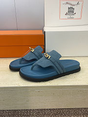 Fortok Hermès Empire Sandals Suede Blue  - 4