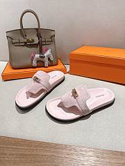 Fortok Hermès Empire Sandals Suede Pink - 5