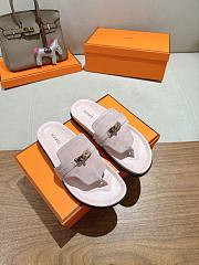 Fortok Hermès Empire Sandals Suede Pink - 1