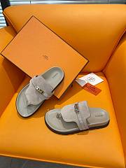 Fortok Hermès Empire Sandals Suede Etoupe - 6