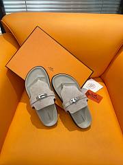 Fortok Hermès Empire Sandals Suede Etoupe - 4