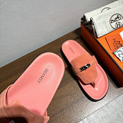 Fortok Hermès Empire Sandals Suede Coral Pink  - 6