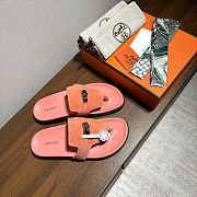 Fortok Hermès Empire Sandals Suede Coral Pink  - 2