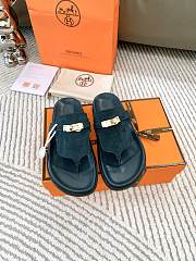 Fortok Hermès Empire Sandals Suede Dark Teal - 1