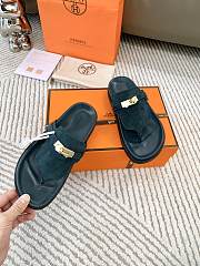 Fortok Hermès Empire Sandals Suede Dark Teal - 5