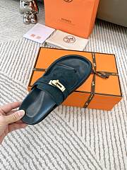 Fortok Hermès Empire Sandals Suede Dark Teal - 4