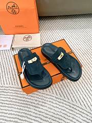 Fortok Hermès Empire Sandals Suede Dark Teal - 2