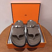 Fortok Hermès Empire Sandals Suede Brown - 1