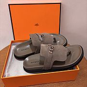 Fortok Hermès Empire Sandals Suede Brown - 6