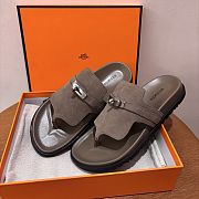 Fortok Hermès Empire Sandals Suede Brown - 5