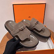 Fortok Hermès Empire Sandals Suede Brown - 4