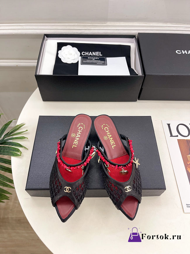 Fortok Chanel Coco Beach 2026 Collection Mules Black 3.5mm - 1