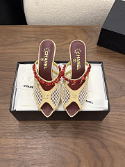 Fortok Chanel Coco Beach 2026 Collection Mules Beige 90mm - 1