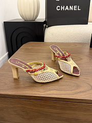 Fortok Chanel Coco Beach 2026 Collection Mules Beige 90mm - 2