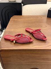 Fortok Chanel Coco Beach 2026 Collection Mules Burgundy Flats - 6