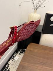 Fortok Chanel Coco Beach 2026 Collection Mules Burgundy Flats - 5