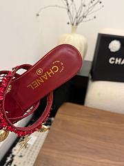 Fortok Chanel Coco Beach 2026 Collection Mules Burgundy Flats - 3