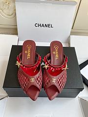 Fortok Chanel Coco Beach 2026 Collection Mules Burgundy 3.5mm - 1
