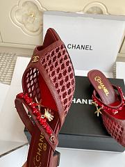 Fortok Chanel Coco Beach 2026 Collection Mules Burgundy 3.5mm - 4