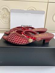 Fortok Chanel Coco Beach 2026 Collection Mules Burgundy 3.5mm - 3