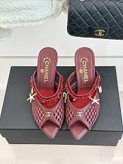 Fortok Chanel Coco Beach 2026 Collection Mules Burgundy 90mm - 1