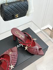 Fortok Chanel Coco Beach 2026 Collection Mules Burgundy 90mm - 5