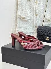 Fortok Chanel Coco Beach 2026 Collection Mules Burgundy 90mm - 6