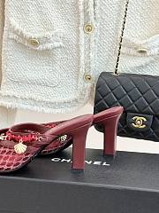 Fortok Chanel Coco Beach 2026 Collection Mules Burgundy 90mm - 4